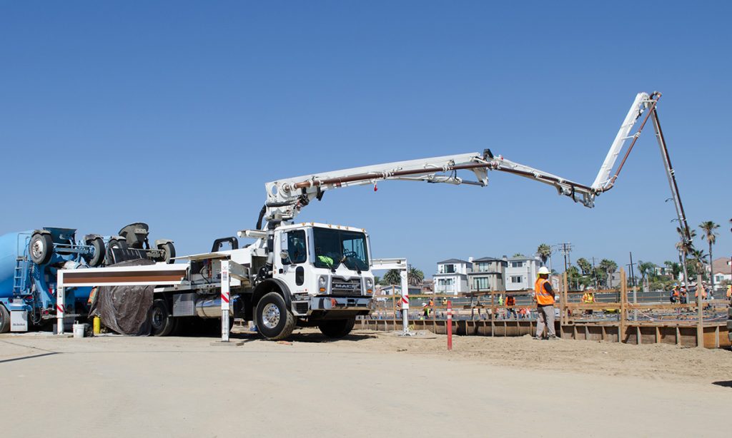 Concrete pump truck